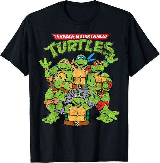 Teenage Mutant Ninja Turtles Classic Retro Logo Short Sleeve Tee-Shirt