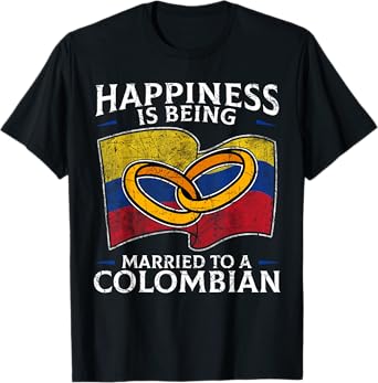 Colombia Marriage Colombian Heritage Married Flag Culture T-Shirt
