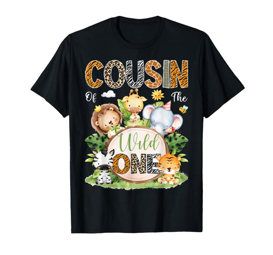 Cousin Of The Wild One 1St Birthday Kids Safari Jungle T-Shirt
