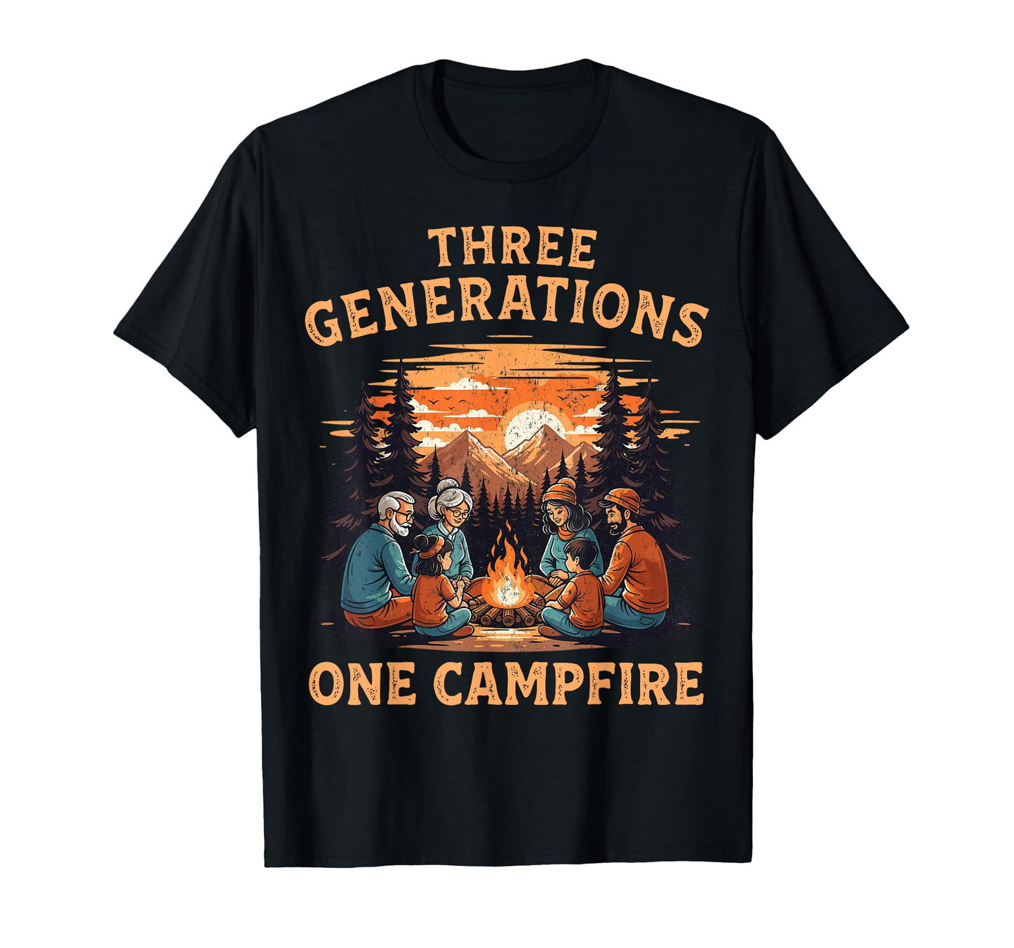 Grandpa Grandma Summer Camp Fun Family Camping Trip Matching T-Shirt