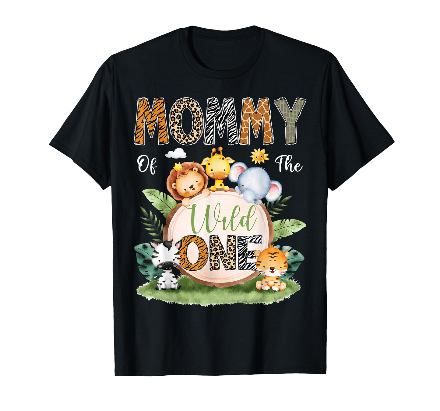 Mommy Of The Wild One 1St Birthday Kids Safari Jungle T-Shirt