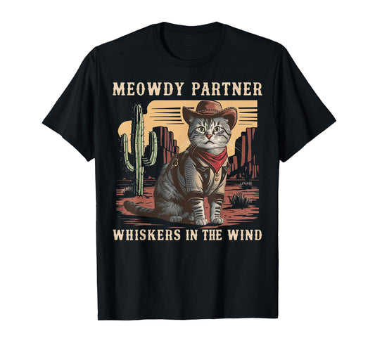 Meowdy Partner Cowboy Cat Vintage Gifts Men Women Cat Lover T-Shirt