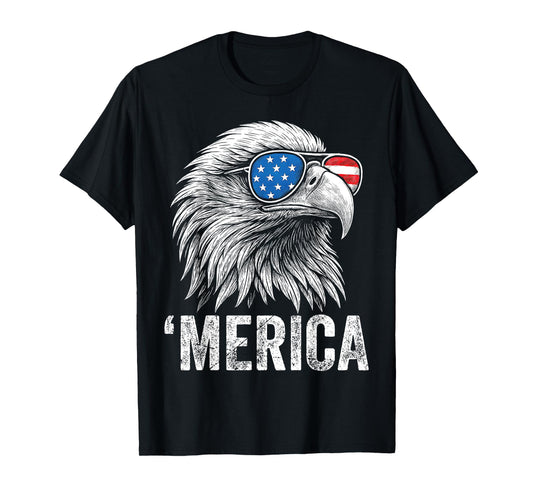 4th Of July 'Merica American Flag Eagle Vintage Men T-Shirt