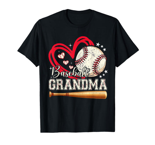 Baseball Grandma Women Family Matching Cute Baseball Grandma T-Shirt