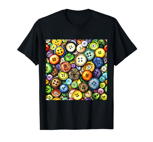 MULTICOLOR BUTTON PATTERN T-Shirt