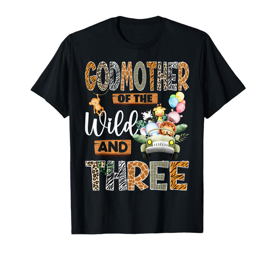 Godmother of The Wild & Three 3Rd Birthday Boy Safari Truck T-Shirt