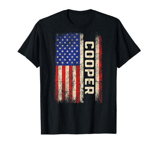 Cooper Last Name - Cooper Name American Flag (Back) T-Shirt