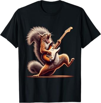 Squirrel Playing Guitar Rock T-Shirt