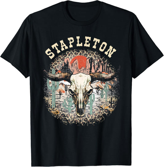 Vintage Stapleton Cactus Western Deserts Funny Cow & Leopard T-Shirt