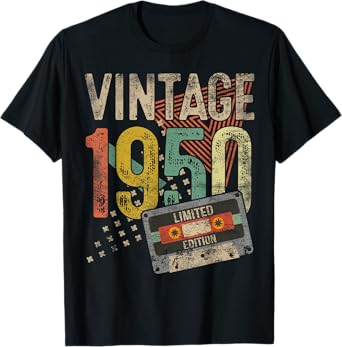 Vintage 1950 75th Birthday Gifts For Men Women 75 Year Old T-Shirt