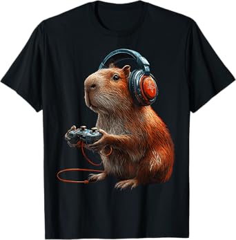 Capybara Funny Video Games Capybara Retro Vintage T-Shirt
