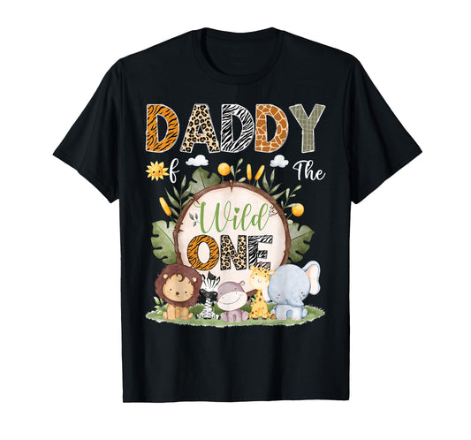 Daddy Of The Wild One 1St Birthday Kids Safari Woodland T-Shirt