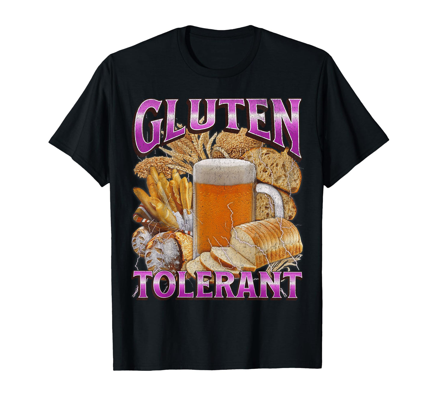 Gluten Tolerant Funny Celiac Disease Meme Bootleg Graphic T-Shirt