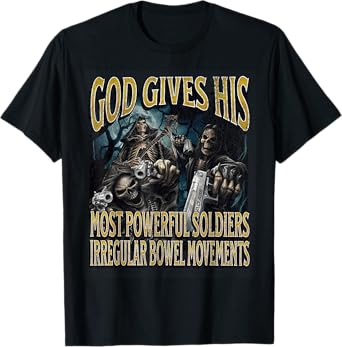 Irregular Bowel Movements Funny Hard Skeleton Meme Bootleg T-Shirt