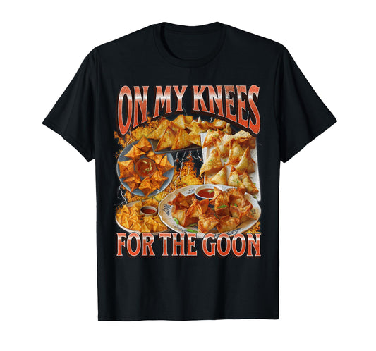 On My Knees Funny Crab Rangoon Meme Bootleg Graphic T-Shirt