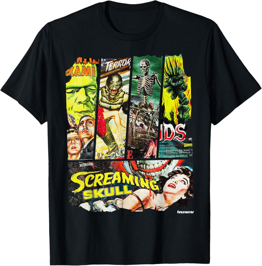 Vintage Style Sci Fi Horror Movie Poster Collage T-Shirt T-Shirt