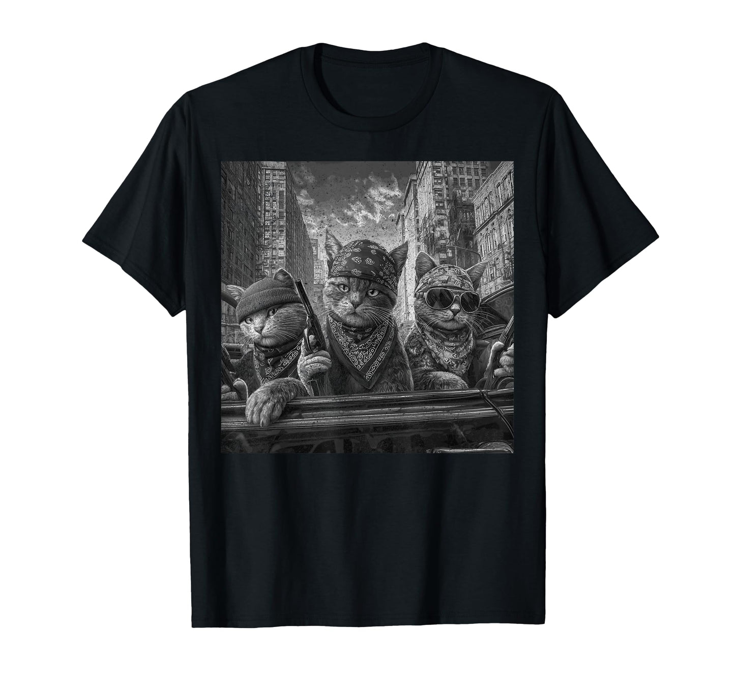 Gangster Cats Street Funny T-Shirt