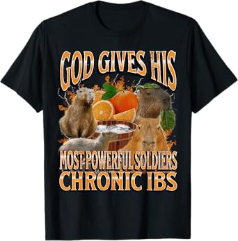 Chronic IBS Funny Capybara Meme Bootleg Y2K Graphic T-Shirt