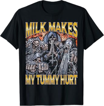 Milk Lactose - Edgy Skeleton Bootleg Cool Hard Skeleton Meme T-Shirt