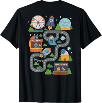 Cool space Playmat Car Race Track Dad and Kid Time T-Shirt