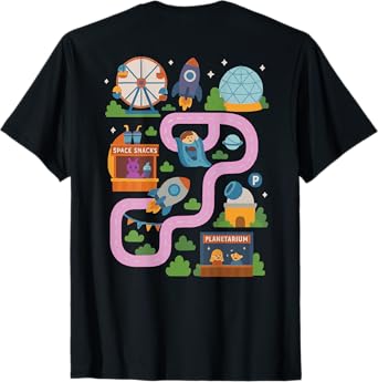 Cool Space park Playmat Car Race Track Mom and Kid Time T-Shirt