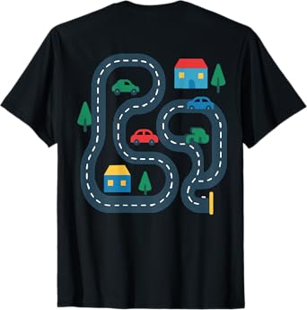 Playmat Car Race Track Dad and Kid Time Funny Kids and Daddy T-Shirt