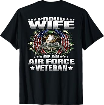 Proud Wife Of An Air Force Veteran Military Vet's Spouse T-Shirt