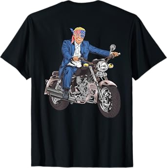 Bikers For Trump Motorcycle T Shirt (printed on back)