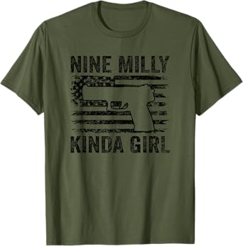 Nine Milly Kinda Girl - Camo Womens 9mm Pistol Gun Owner T-Shirt