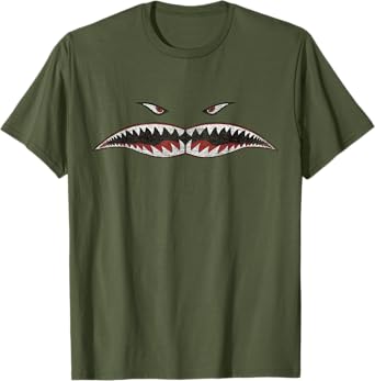SHARK TEETH NOSE ART WARHAWK P-40 A-10 WARTHOG WAR PLANE T-Shirt