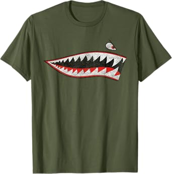 SHARK TEETH NOSE ART WARHAWK P-40 A-10 WARTHOG WAR PLANE T-Shirt