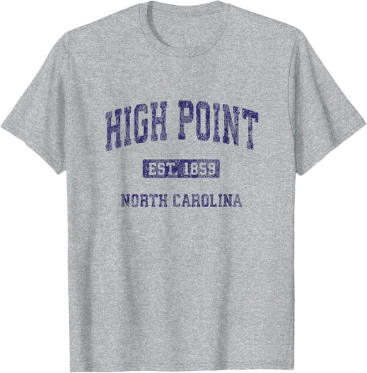 High Point North Carolina NC Vintage Athletic Sports Design T-Shirt